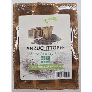 Anzuchttöpfe 36 Stück eckig 5 cm